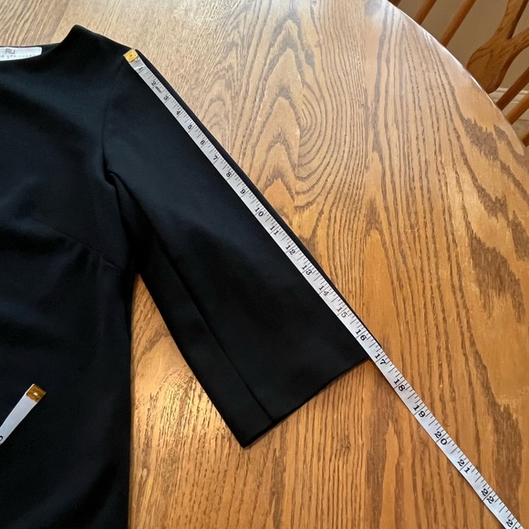 AMANDA UPRICHARD Black Split Back Exposed Zipper 3/4 Sleeve Top Blouse L - Picture 4 of 8